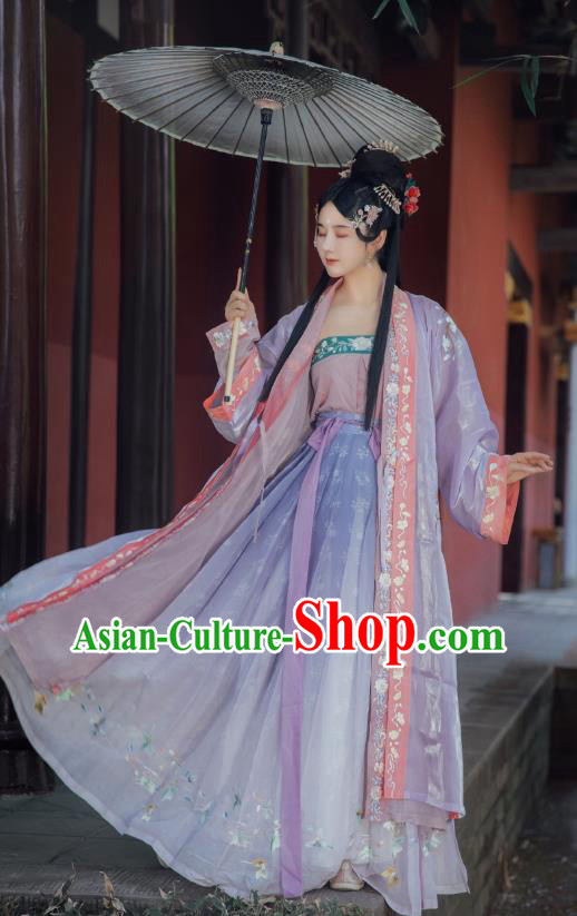 China Ancient Princess Hanfu Dress Garments Traditional Song Dynasty Court Beauty Historical Clothing