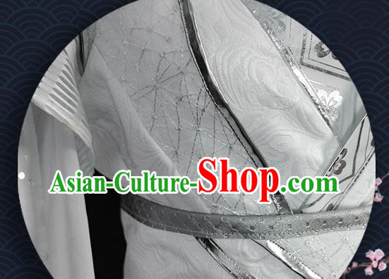 Chinese Ancient Swordsman White Hanfu Clothing Drama Cosplay Young Knight Garment Costumes