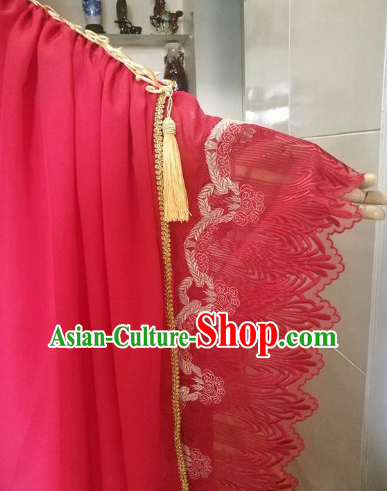 China Ancient Queen Red Hanfu Dress Traditional Cosplay Jin Dynasty Empress Wedding Clothing