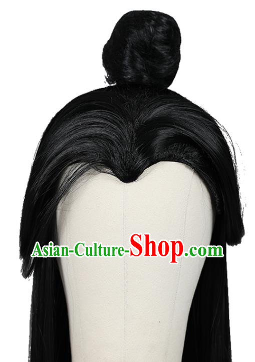 Chinese Cosplay Wigs Ancient Swordsman Wigs Ming Dynasty Young Male Toupee Hairpieces