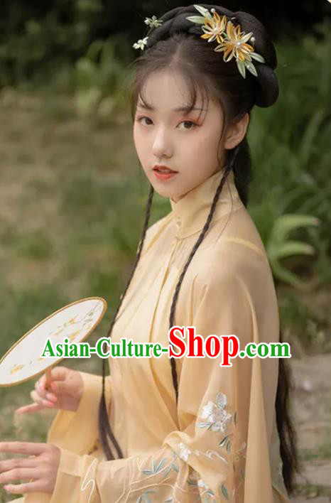 China Ming Dynasty Young Beauty Chignon Hairpieces Traditional Hanfu Hair Accessories Ancient Noble Woman Wigs