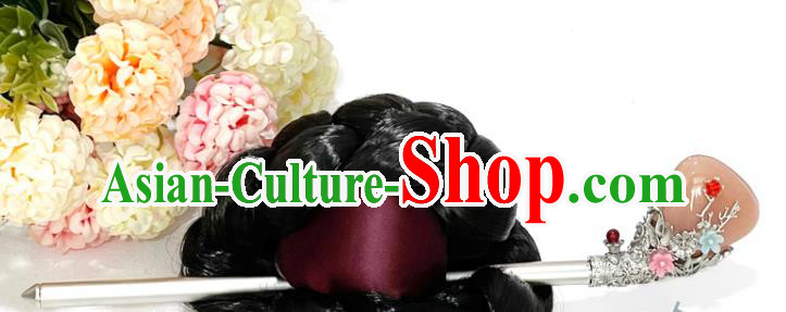 Korean Court Princess Hairpin Traditional Hanbok Hair Accessories Classical Dance Argent Hair Stick