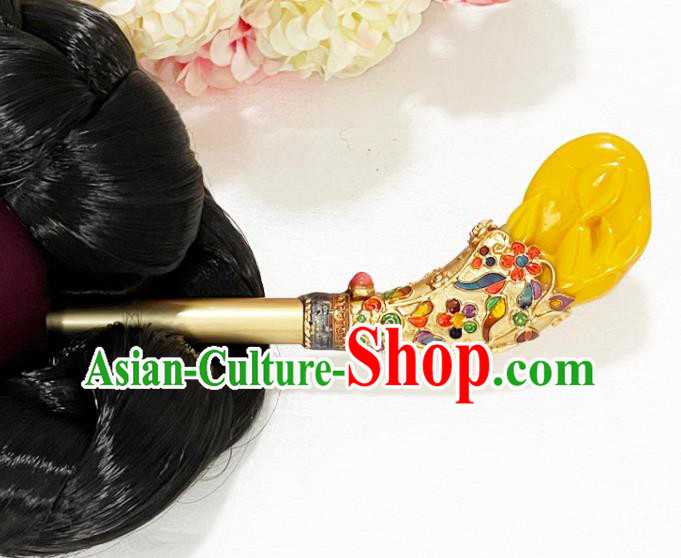 Korean Traditional Hanbok Hair Accessories Classical Dance Golden Hair Stick Court Princess Hairpin