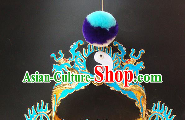 China Beijing Opera Taoist Headdress Opera Performance Hair Accessories Traditional Peking Opera Wusheng Helmet