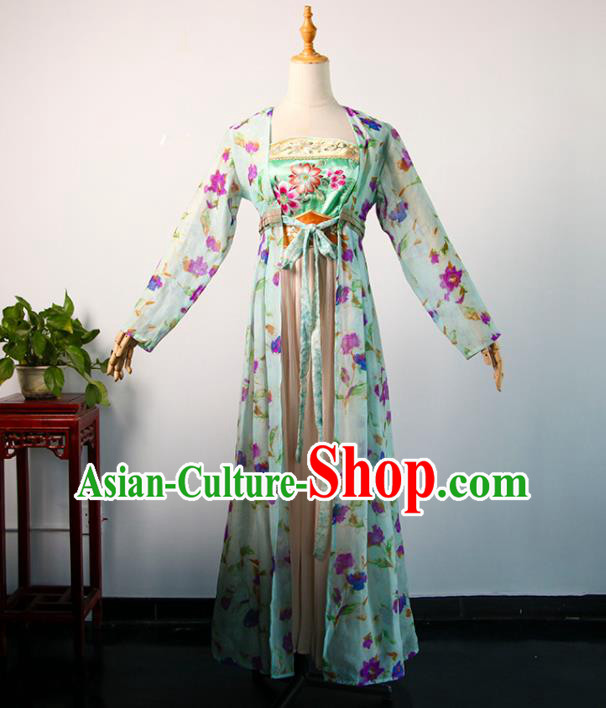 China Ancient Palace Lady Hanfu Dress Tang Dynasty Court Maid Garments Traditional Drama Cosplay Goddess Clothing