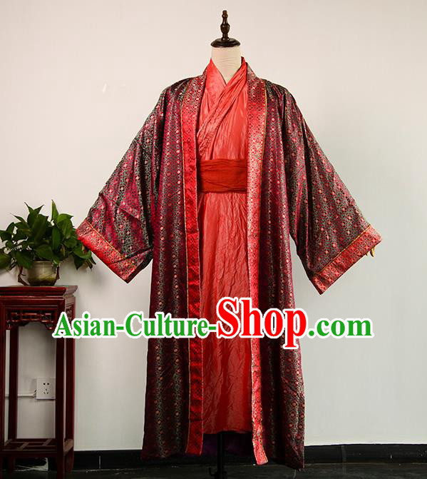 Chinese Song Dynasty Bridegroom Red Robe Apparels Ancient Official Clothing Drama The Story Of MingLan Cosplay Gu Tingye Garment Costume