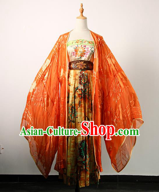 China Ancient Imperial Consort Hanfu Dress Tang Dynasty Palace Beauty Garments Traditional Drama Empress Yang Yuhuan Clothing
