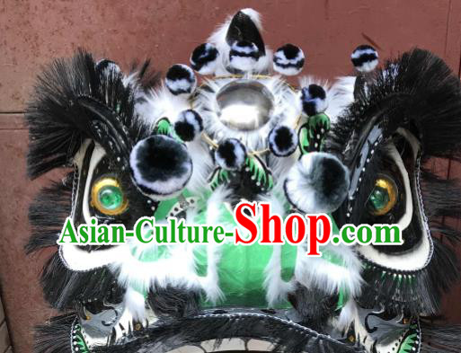 China Southern Lion Performance Uniforms Lion Dance Competition Green Lion Head Dragon Dancing Fur Costumes