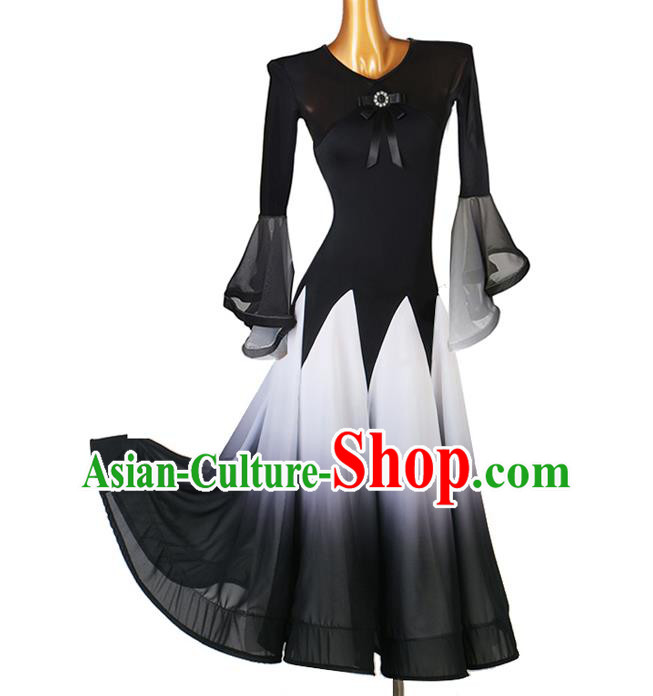 Professional Ballroom Dancing Fashion Waltz Dance Competition Costume Women International Dance Clothing Modern Dance Black Dress