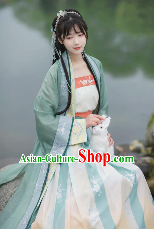 China Ancient Noble Lady Hanfu Dress Traditional Historical Garments Song Dynasty Young Beauty Clothing Complete Set