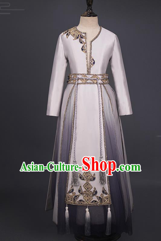 China Catwalks Dress Stage Performance Clothing Girl Dance Garment Costume Children Tang Suits
