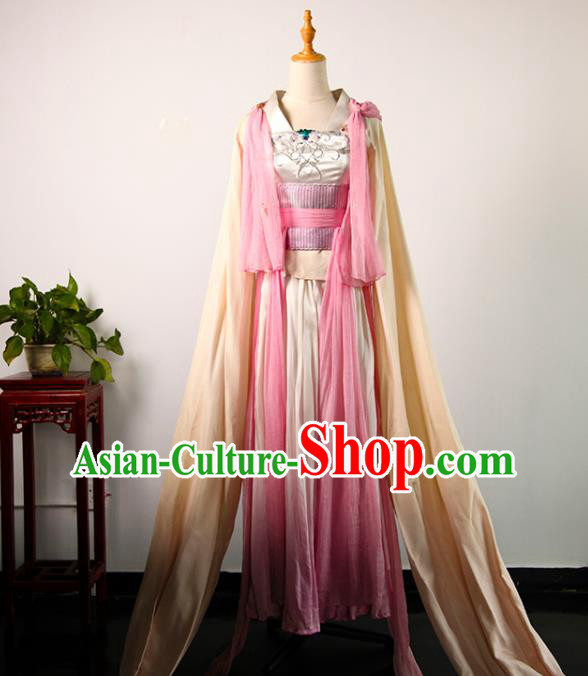 China Ancient Fairy Dance Hanfu Dress Qin Dynasty Palace Beauty Garments Traditional Drama A Terracotta Warrior Mei Jiang Clothing