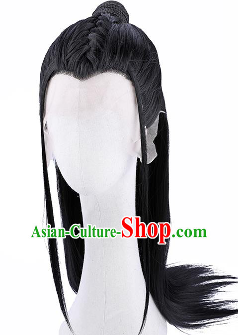 Handmade Chinese Tang Dynasty Childe Wigs Ancient Young Swordsman Headwear Drama Blaze as A Song Lei Jinghong Chignon