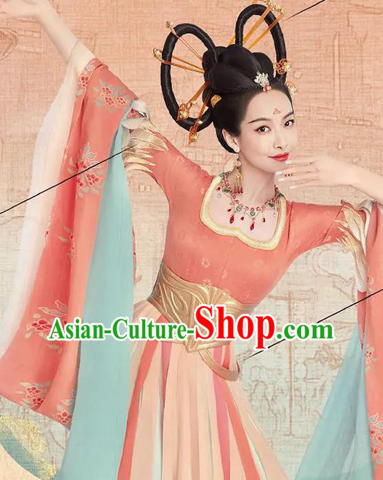 China Ancient Goddess Wigs Traditional Hanfu Hairpieces Tang Dynasty Palace Princess Wig Sheath