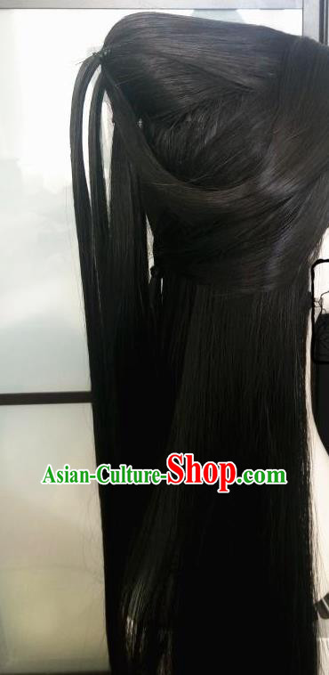 China Ancient Fox Queen Wigs Traditional Drama Eternal Love Bai Qian Hanfu Chignon Hairpieces Cosplay Fairy Princess Wig Sheath