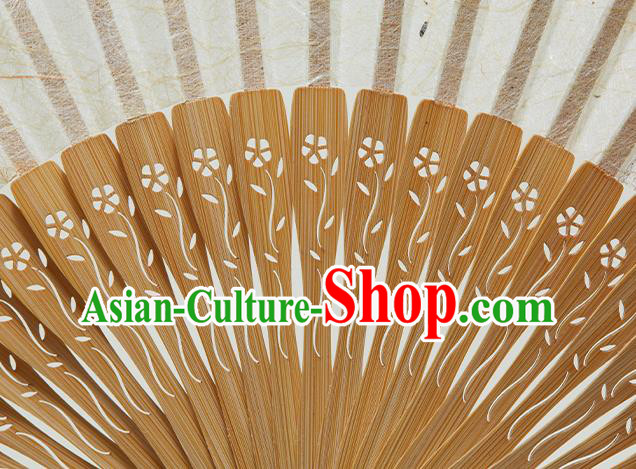Handmade Chinese Printing Folding Fan Bamboo Fan Female Accordion Craft Fans