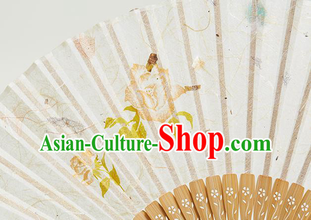 Handmade Chinese Printing Folding Fan Bamboo Fan Female Accordion Craft Fans