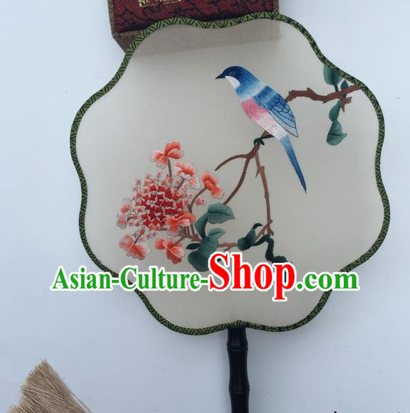 China Traditional Hanfu Fan Handmade Craft Silk Fans Vintage Double Sided Fan Suzhou Embroidery Fan
