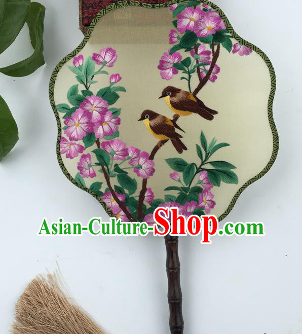 China Vintage Silk Fans Handmade Double Sided Embroidered Fan Suzhou Embroidery Fan Traditional Cultural Dance Fan