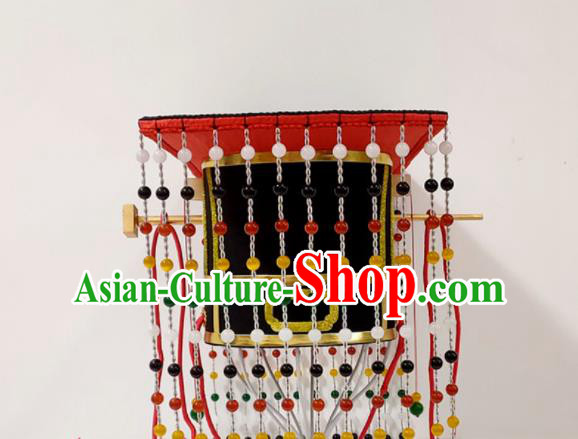 Handmade Chinese Ming Dynasty Emperor Hair Crown Ancient Monarch Headwear Drama Traditional Hanfu Tassel Hat