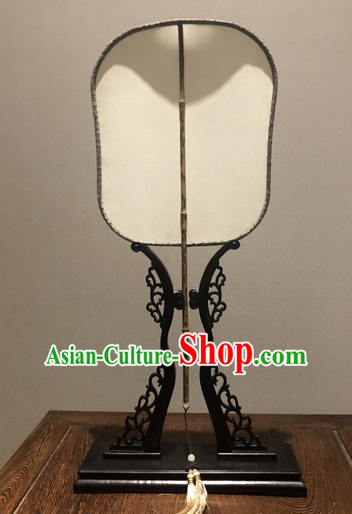 China Ancient Hanfu Princess Fans Traditional Song Dynasty White Silk Fan Vintage Palace Fan Handmade Court Fan