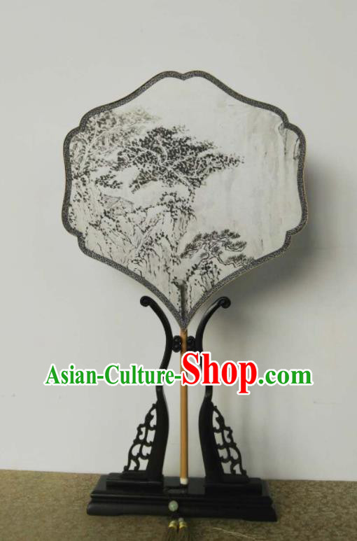 China Traditional Cultural Dance Fan Vintage Suzhou Palace Fan Handmade Ink Painting Silk Fan Ancient Hanfu Fans