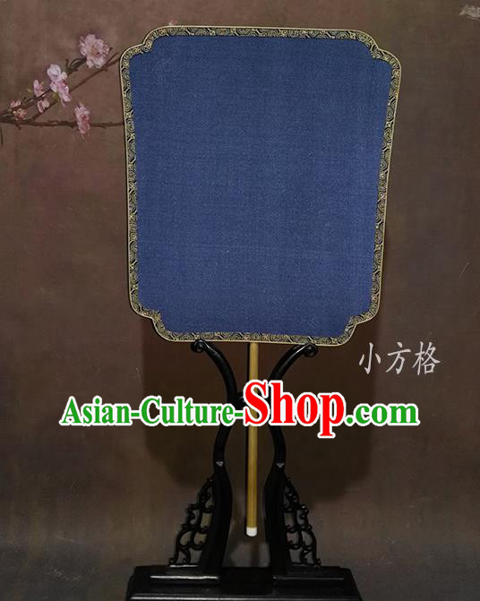 China Vintage Silk Fan Handmade Suzhou Blue Palace Fan Ancient Court Fan Traditional Hanfu Fan
