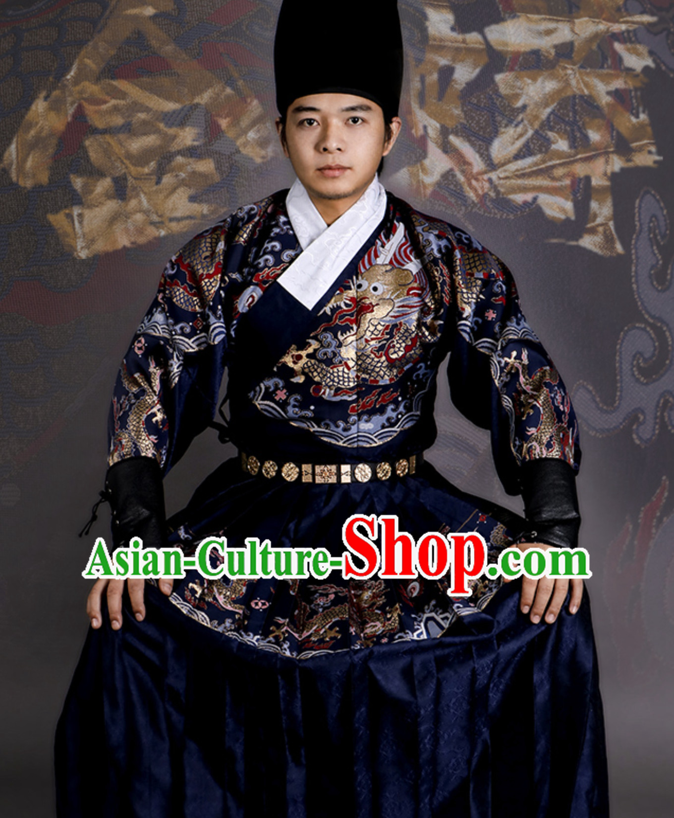 Ming Dynasty Male Dragon Robe Imperial Bodyguard Fly Fish Cloths for Men