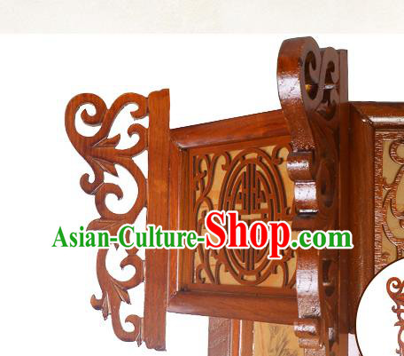 China Wood Carving Lamp Traditional Festival Hanging Lantern Classical Lanterns Handmade Hexagon Palace Lantern