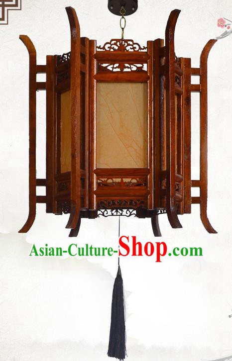China Classical Lanterns Handmade Hexagon Palace Lantern Wood Lamp Traditional Festival Hanging Lantern