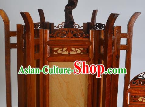 China Classical Lanterns Handmade Hexagon Palace Lantern Wood Lamp Traditional Festival Hanging Lantern