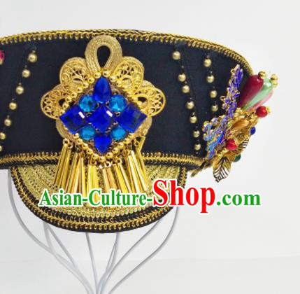 China Ancient Queen Hair Crown Traditional Drama Court Hair Accessories Qing Dynasty Empress Zhen Huan Hat Headdress