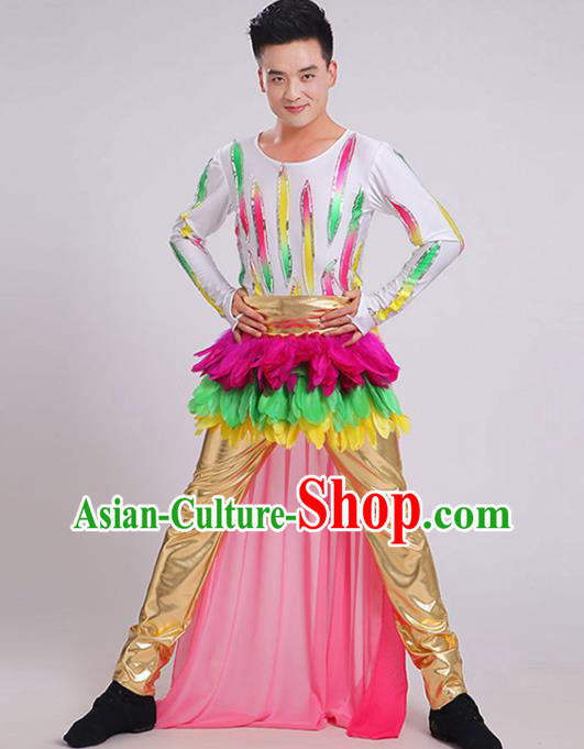 China Male Yangko Dance Clothing Opening Dance Garment Costumes Folk Dance Outfits Drum Dance Uniforms