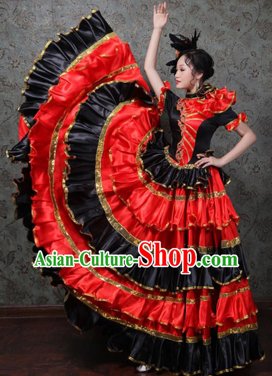 Professional Modern Dance Clothing Spanish Dance Garment Costume Opening Dance Red Dress
