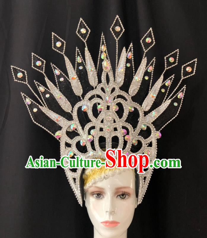 Handmade Samba Dance Royal Crown Easter Hair Accessories Halloween Cosplay Giant Hat Brazil Carnival Deluxe Headdress