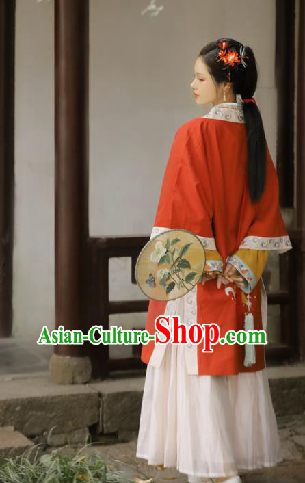 China Ancient Song Dynasty Young Woman Historical Clothing Traditional Hanfu Dress Garment Costumes