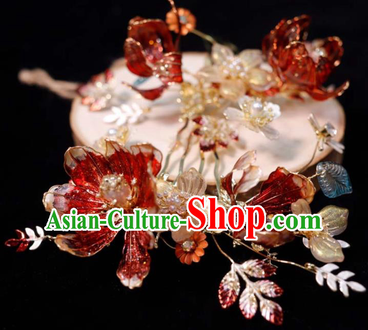 China Traditional Hanfu Hairpins Ancient Bride Hair Sticks Handmade Wedding Hair Accessories