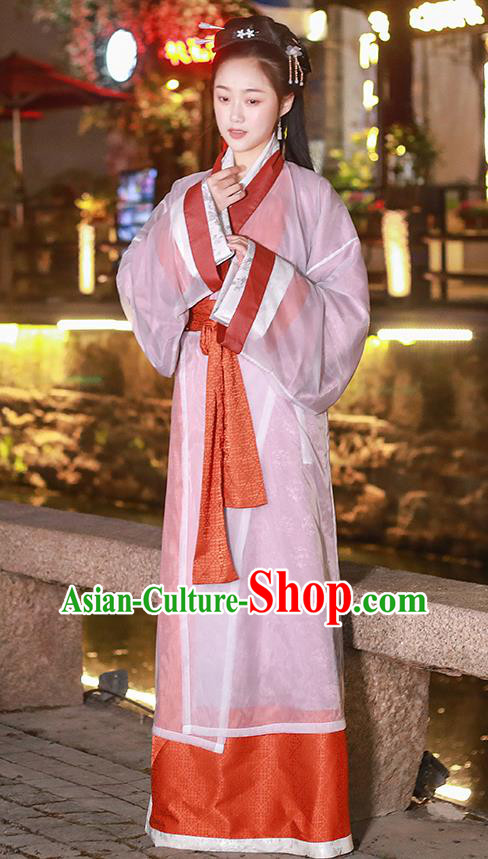 China Han Dynasty Palace Lady Red Dresses Traditional Historical Clothing Ancient Court Beauty Garment Costumes