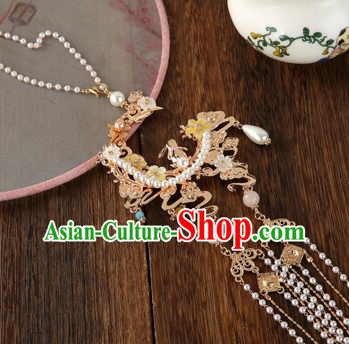 Chinese Classical Waist Accessories Ming Dynasty Princess Jewelry Handmade Wedding Golden Dragon Belt Pendant