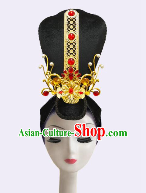 Handmade Chinese Classical Dance Wigs Chignon Hanfu Dance Hair Accessories Court Dance Hairpieces