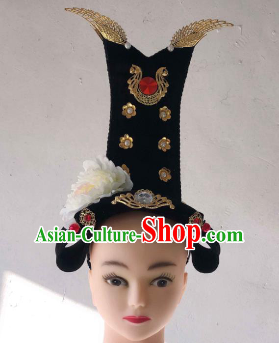 Handmade Chinese Court Dance Hairpieces Classical Dance Wigs Chignon Hanfu Dance Hair Accessories