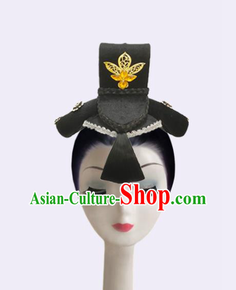 Handmade Chinese Classical Dance Wigs Chignon Woman Group Dance Hair Accessories Fan Dance Hairpieces