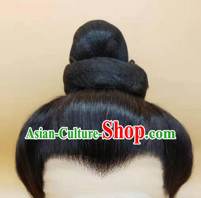 Chinese Ancient Childe Headdress Peking Opera Xiaosheng Hairpieces Beijing Opera Scholar Front Lace Wigs