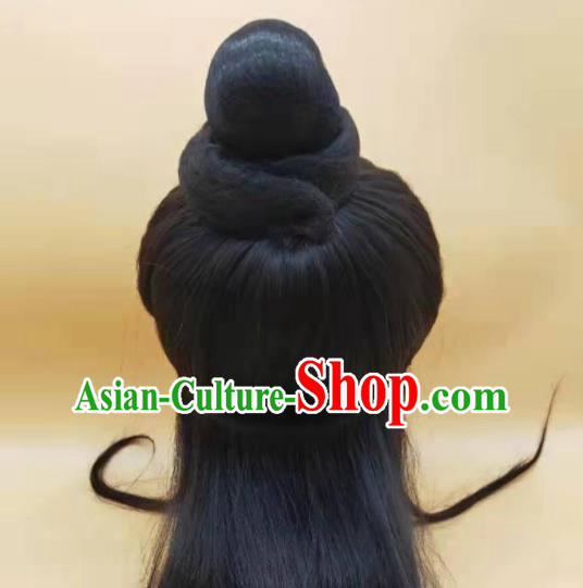 Chinese Ancient Childe Headdress Peking Opera Xiaosheng Hairpieces Beijing Opera Scholar Front Lace Wigs