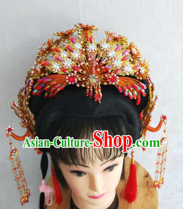 Chinese Ancient Empress Headdress Peking Opera Hua Tan Headpieces Beijing Opera Diva Phoenix Coronet