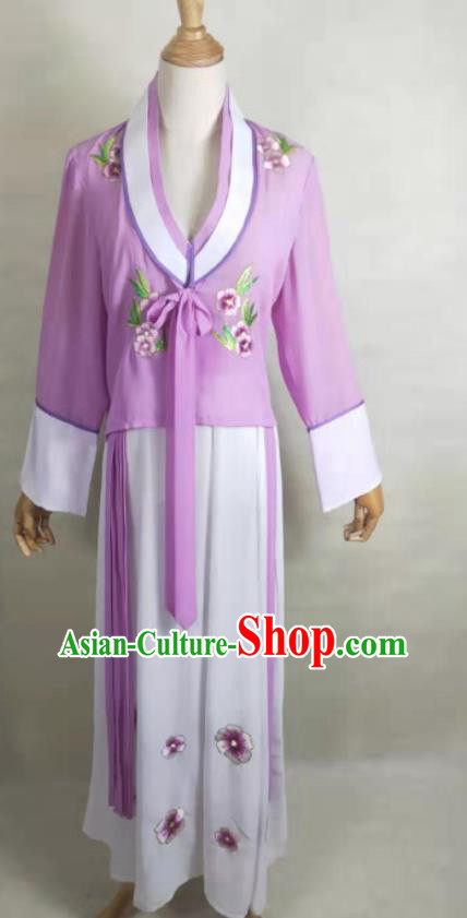 China Ancient Young Beauty Clothing Peking Opera Diva Dress Beijing Opera Hua Tan Violet Uniforms