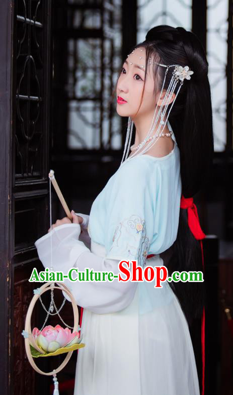China Traditional Tang Dynasty Civilian Woman Clothing Ancient Young Lady Hanfu Dress Garments