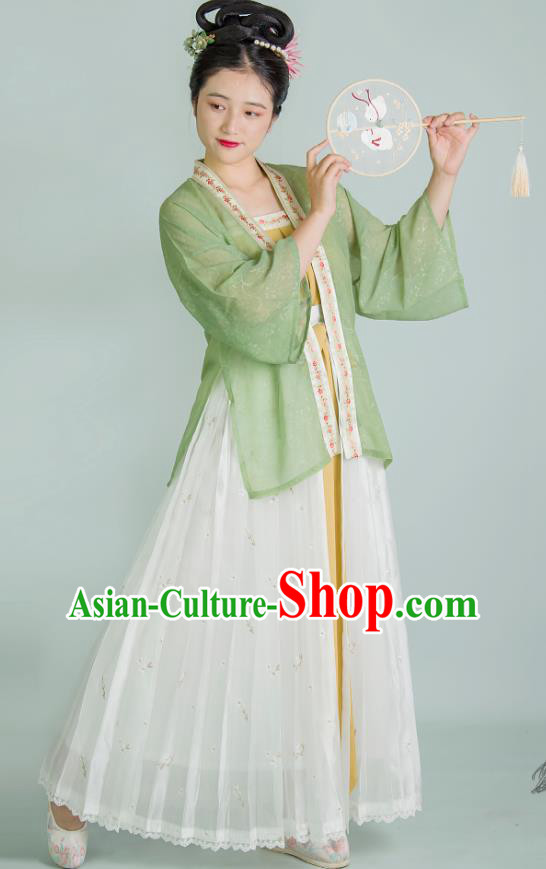 China Song Dynasty Civilian Female Clothing Traditional Hanfu Garment Costumes Ancient Young Woman Dresses