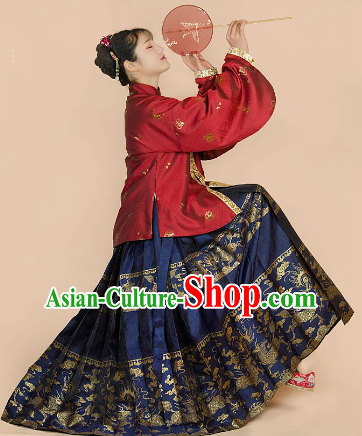 China Traditional Hanfu Garment Costumes Ancient Noble Woman Dresses Ming Dynasty Royal Princess Clothing