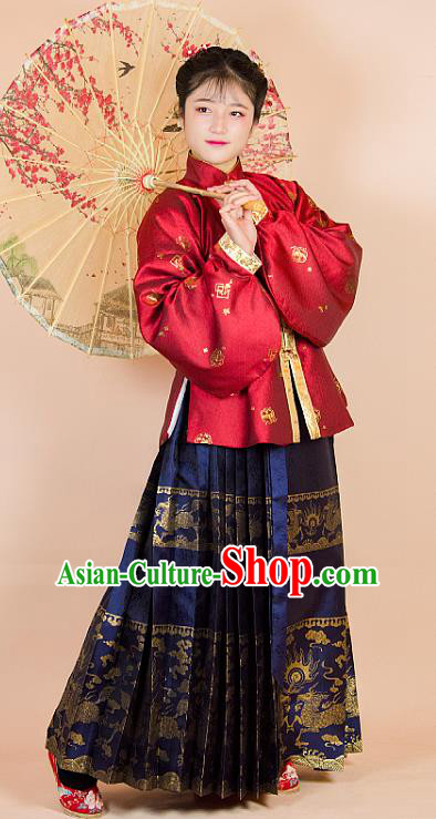 China Ancient Royal Woman Dresses Ming Dynasty Noble Female Clothing Traditional Hanfu Garment Costumes Full Set
